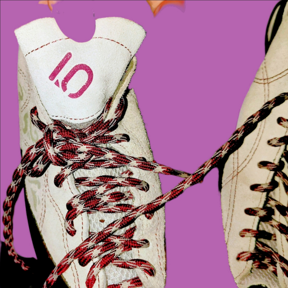 Five Ten Stealth C4 Gray Purple Laces Climbing Bouldering Shoes White 9 1/2